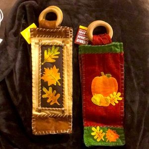 Pair of Fall Wine Bags